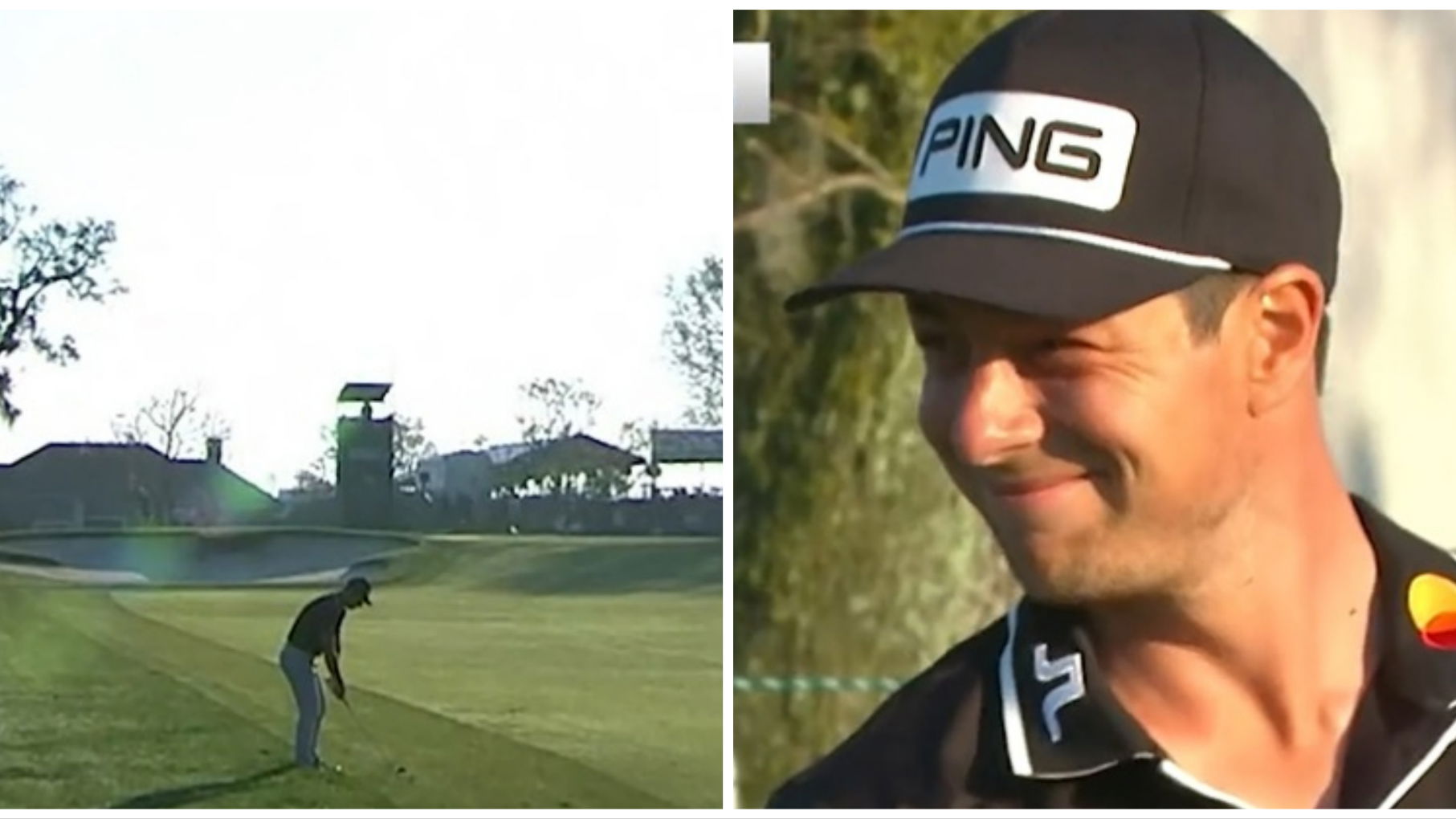 Watch Viktor Hovland crack a cheeky smile after HOLING OUT FOR EAGLE at Bay Hill